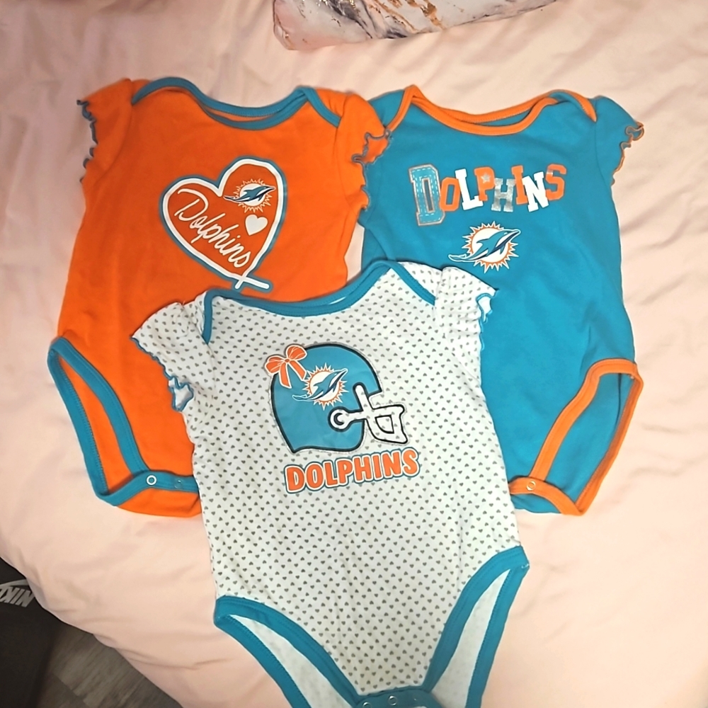 Set of 3 Miami Dolphins onsies